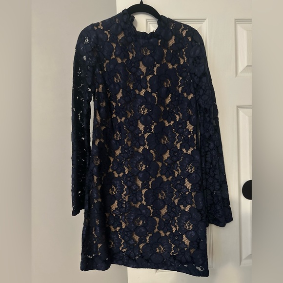 Wayf long sleeve lace navy blue dress - Picture 2 of 8